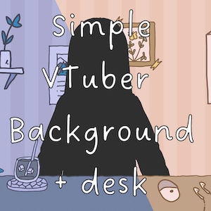 Simple VTuber Background desk Day Night Pastel Twitch Youtube INSTANT DOWNLOAD image 1