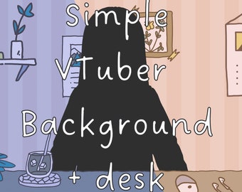 Simple VTuber Background + desk | Day - Night - Pastel | Twitch - Youtube | INSTANT DOWNLOAD