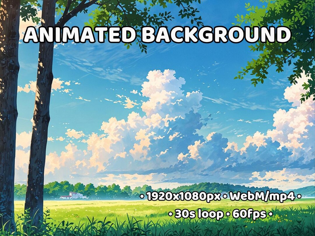 Summer ANIMATED BACKGROUND | Green Field Sunlit Trees Relaxing Nature ...