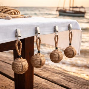 Outdoor decoration tablecloth holder shower curtain weights handmade maritime nautical knot gift Monkey Fist Veranda