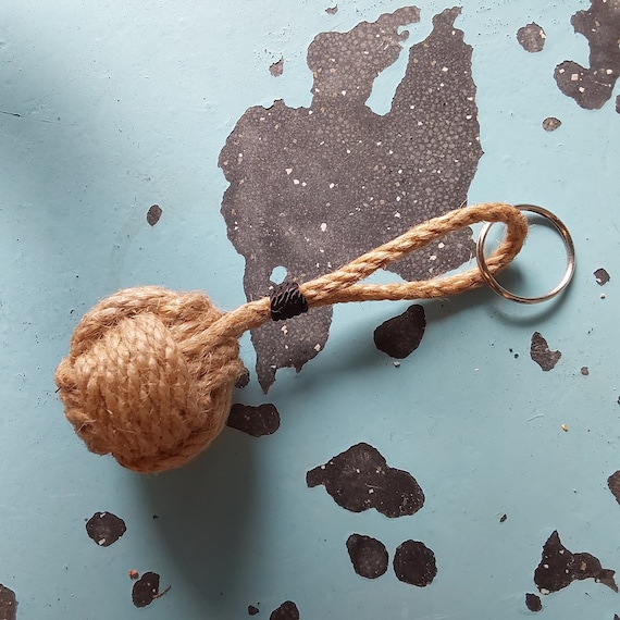 Fatti Un Nodo: Portachiavi Pugno Di Scimmia Filo Giallo Puntato Blu - Foto 6