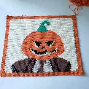 Pumpkin Dwight Wall Hanging Crochet Tapestry PDF CROCHET PATTERN image 2