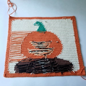 Pumpkin Dwight Wall Hanging Crochet Tapestry PDF CROCHET PATTERN image 3