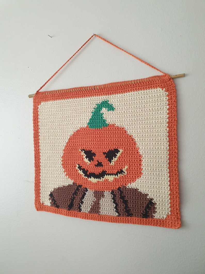 Pumpkin Dwight Wall Hanging Crochet Tapestry PDF CROCHET PATTERN image 7