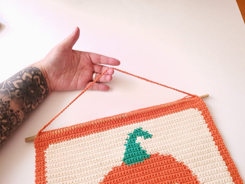 Pumpkin Dwight Wall Hanging Crochet Tapestry PDF CROCHET PATTERN image 5