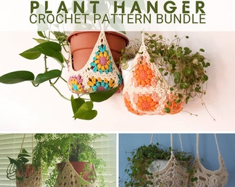 3 x Plant Hanger Patterns - Crochet Pattern Bundle - PDF Crochet Pattern