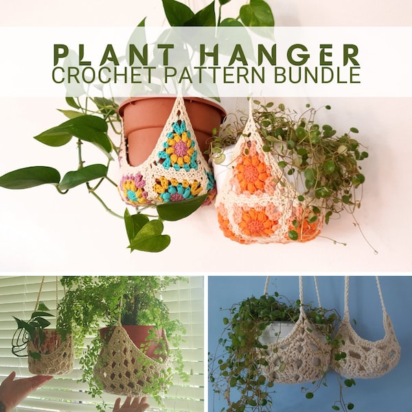 3 x Plant Hanger Patterns - Crochet Pattern Bundle - PDF Crochet Pattern