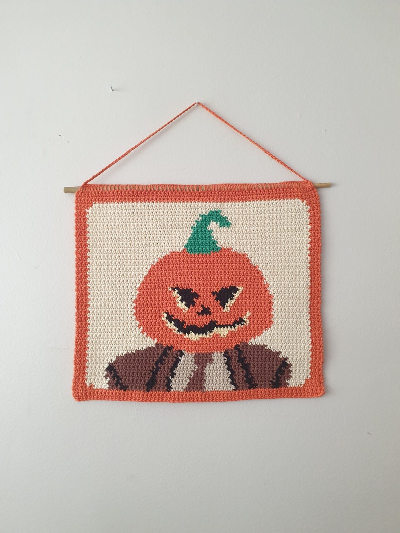 Pumpkin Dwight Wall Hanging Crochet Tapestry PDF CROCHET PATTERN image 6