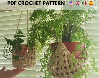 Granny Triangle Plant Hanger - PDF CROCHET PATTERN