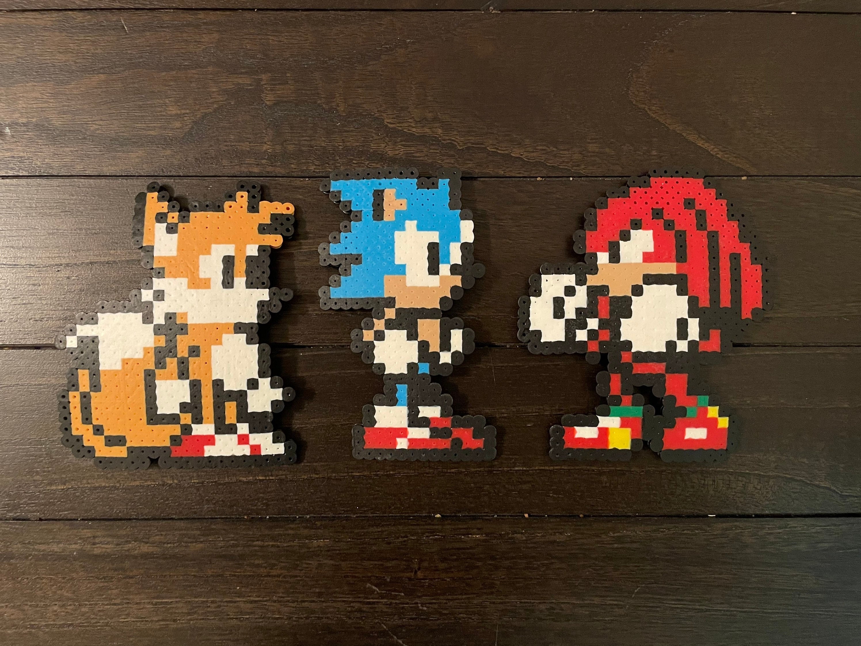 Sonic Perler Beads Tails Bead Sprite 8 Bit Pixel Art Knuckles the Echidna  Hedgehog Sonic 2 Sonic 3 Sega Genesis Robotnik 