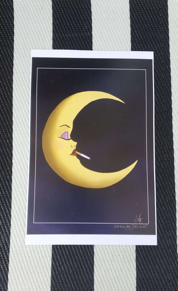 Smoking Moon Print