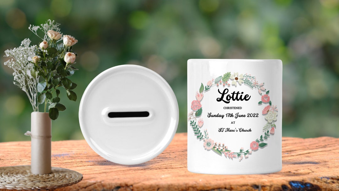 Personalised Christening Money Box Personalised Money Box Christening