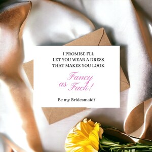Will You Be My Bridesmaid Postkarte & Umschlag | Trauzeugin | Blumenmädchen | Brautjungfern Geschenk | Hochzeitsantrag Karte |FANCY AS F**K DRESS