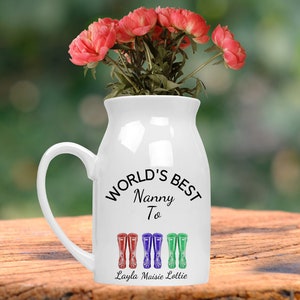 Personalised Mother&#39;s Day Jug - Mother&#39;s Day Vase - Mother&#39;s Day Gift - Nan Gifts - Mum Gift - Gifts for Mum - Gardening Gifts - Flower Vase