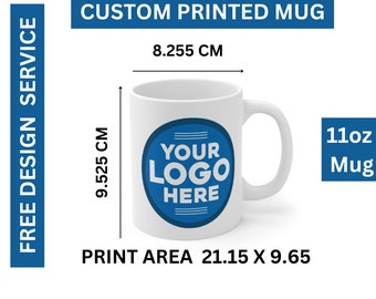 Taza premium impresa personalizada - 11 oz - Tazas promocionales de marca de regalo de cumpleaños con logotipo de foto de imagen personalizada