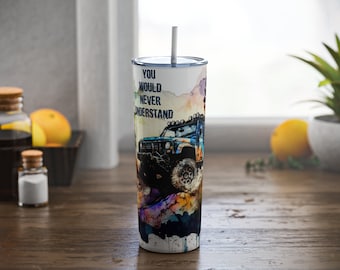 Off Road Car travel mug (thermo) 4x4 SUV cars design for drivers of Land Rover Defender 90, 110. Car Gift Dad. Car Gift Grandad
