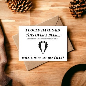 Carte de proposition de meilleur homme personnalisée - Serez-vous mon meilleur homme - Aurait pu être une bière - Carte pour proposition Groomsman meilleures cartes de mariage homme