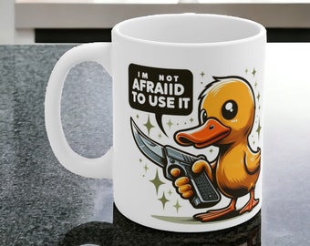 Don't duck with me mug,funny duck cup,coffee mug, funny mug,comical set, personalised,gift for her,customizable, pun gift,duck killer mug D3