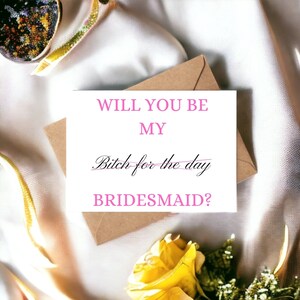 Will You Be My Bridesmaid Postkarte & Umschlag | Trauzeugin | Blumenmädchen | Brautjungfern Geschenk | Hochzeit Vorschlag Karte | Be my bitch Karte