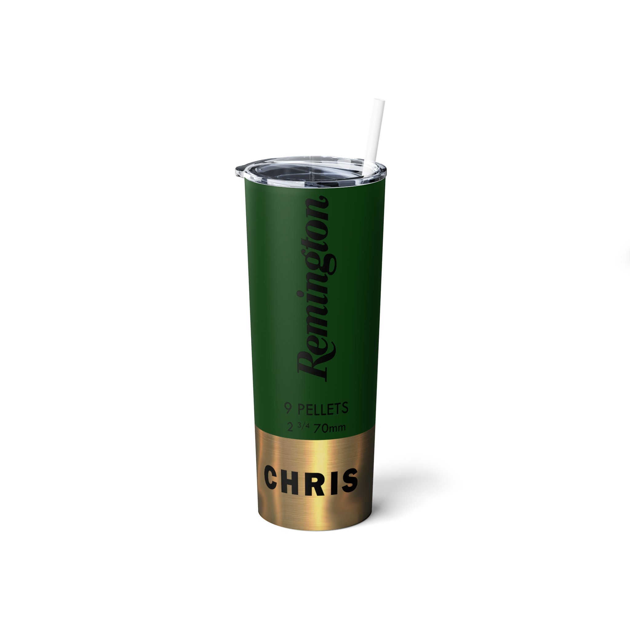 Remington Shotgun Shell Tumbler to Go, Travel Tumbler With Straw Green ...