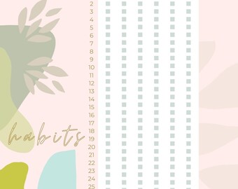 Página editable de seguimiento mensual de hábitos