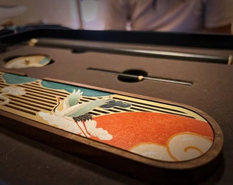 Purple Sandalwood Incense Burner Box Set: Hand-drawn the Crane Dancing in the Twilight - Unique Home Decor