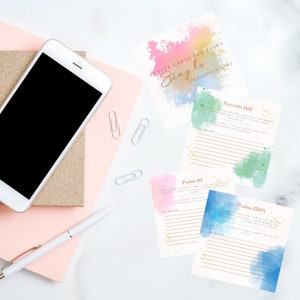 Watercolor Prayer Cards for every Single girl - Blank Prayer Cards, Set of 10 Prayer cards, Prayer Card Set, Christian Gifts, Verse Cards,