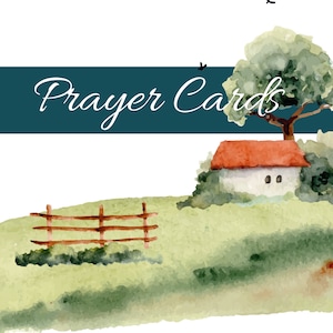 Watercolor Scene Prayer Cards - Blank Prayer Cards, Downloadable Cards for Prayers, Printable Prayer Card Set, Prayer cards for Women