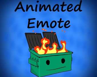 Animate emote Dumpster Fire - static and animated emote for streamers - twitch, discord, youtube
