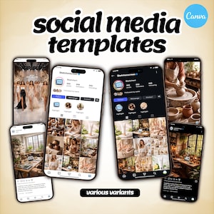 Paquete de maquetas de Instagram: 12 plantillas editables de Canva en modo claro y oscuro. Maquetas realistas de interfaz de Instagram para diseñadores y creadores.