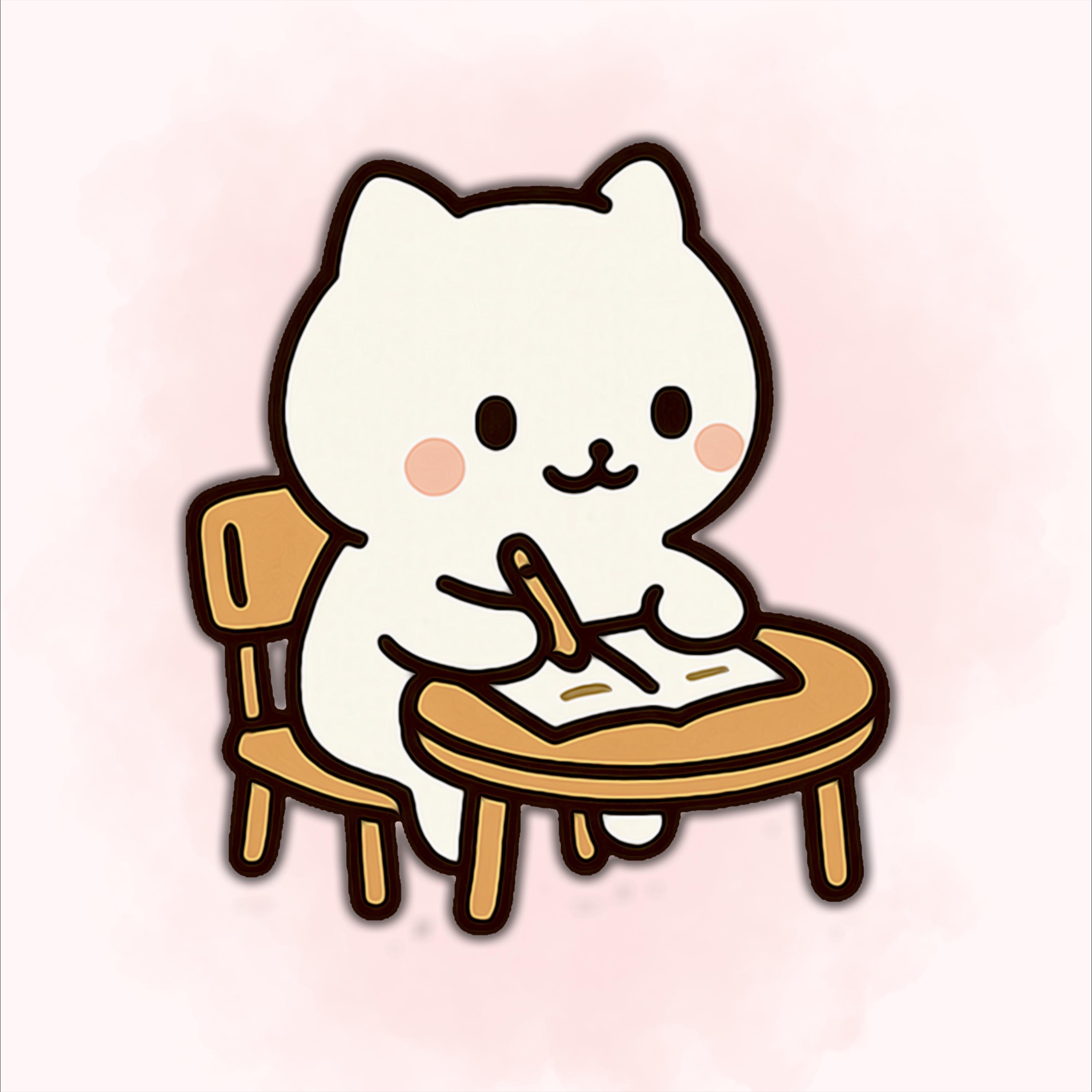 Daily Routine Chibi Cute Daily Routine Cat Clipart - Chibi Cats Stickers Bundle, Digital ...