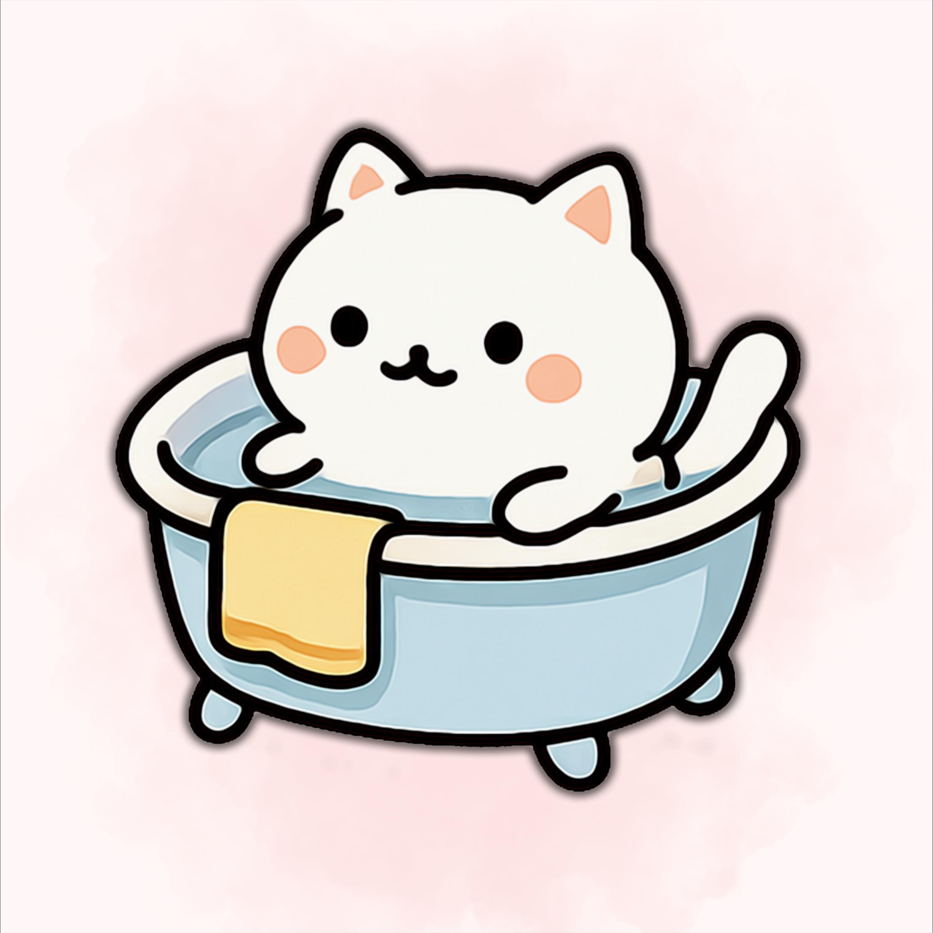 Daily Routine Chibi Cute Daily Routine Cat Clipart - Chibi Cats Stickers Bundle, Digital ...