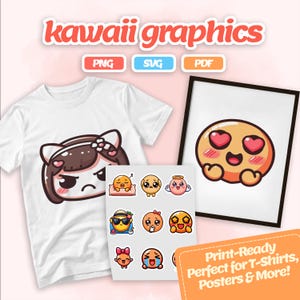 Kawaii Emoji Sticker Pack – 15 Cute Emoticon Clipart PNG SVG PDF for Planners, Journals & Cricut (Digital Download)