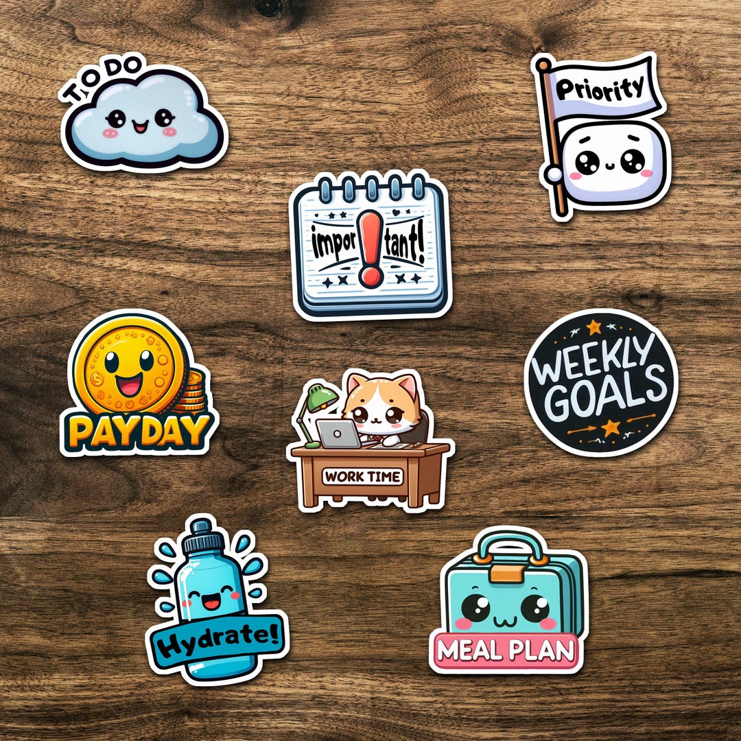 Kawaii Planner Sticker Sheet, Cute Functional Stickers for to Do, Work ...