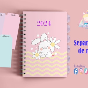 Tabbladen, maandscheidingstekens voor agenda's en notitieboekjes, in PNG, 5 verschillende kleuren