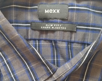 Mens Designer Mexx Plaid fitted Size Medium shirt.