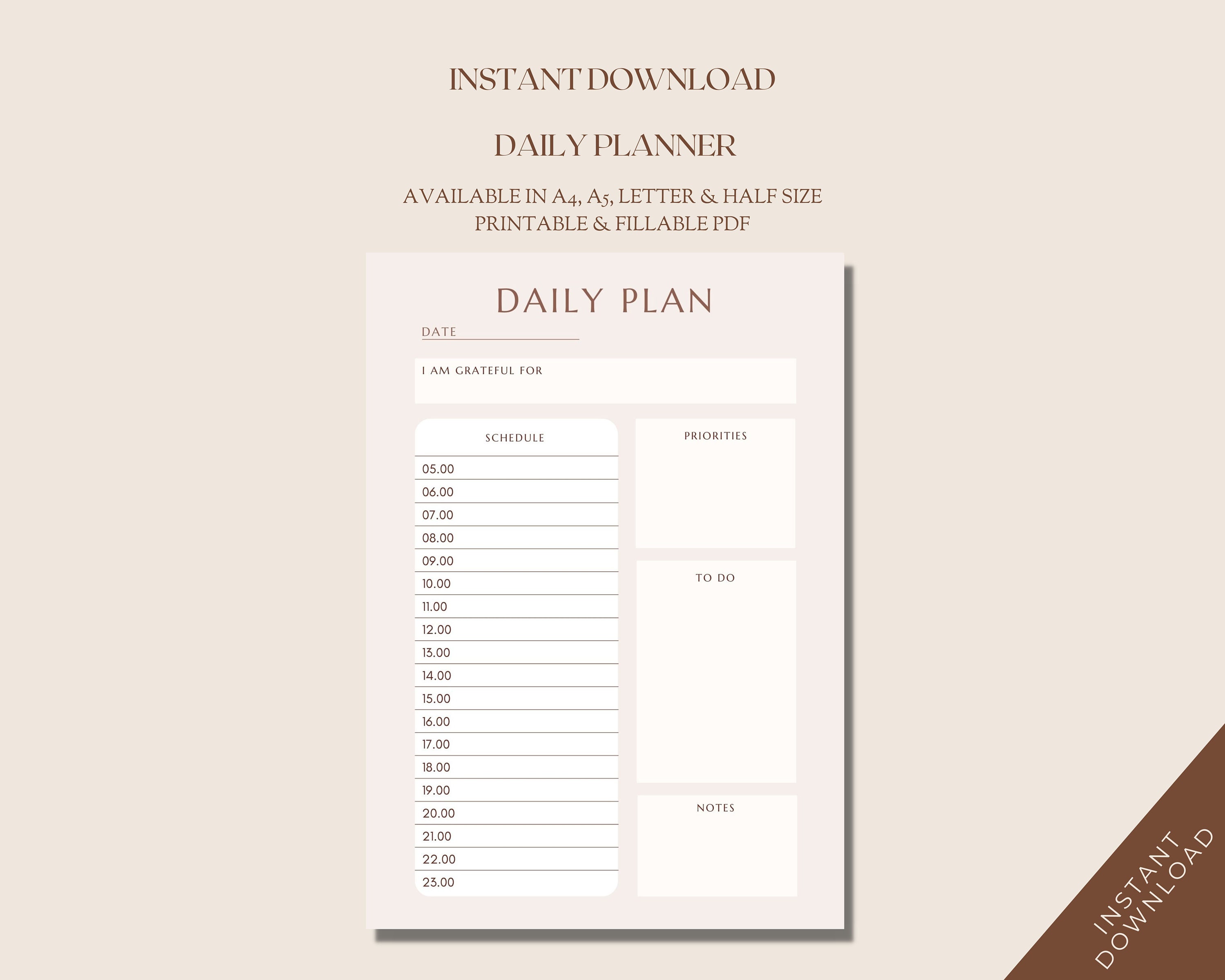 Printable Daily Planner Sheet. Printable Weekly Planner. Monthly