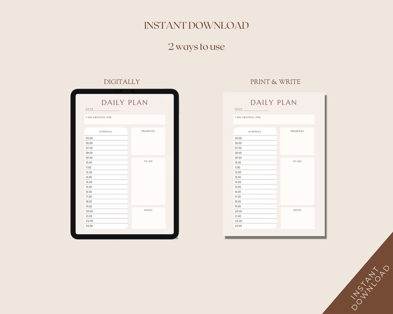 Printable Daily Planner Sheet Printable Weekly Planner Etsy Printable daily planner sheet printable weekly planner etsy