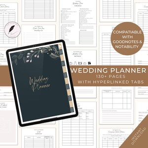 Digital Wedding Planner. Wedding Planning. Wedding Checklist. Wedding iPad Goodnotes Planner. Wedding To Do List. 130+ Pages.