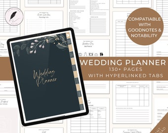 Digital Wedding Planner. Wedding Planning. Wedding Checklist. Wedding iPad Goodnotes Planner. Wedding To Do List. 130+ Pages.