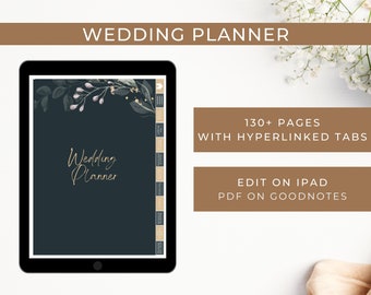 Digital Wedding Planner. Wedding Planning. Wedding Checklist. Wedding iPad Goodnotes Planner. Wedding To Do List. 130+ Pages.