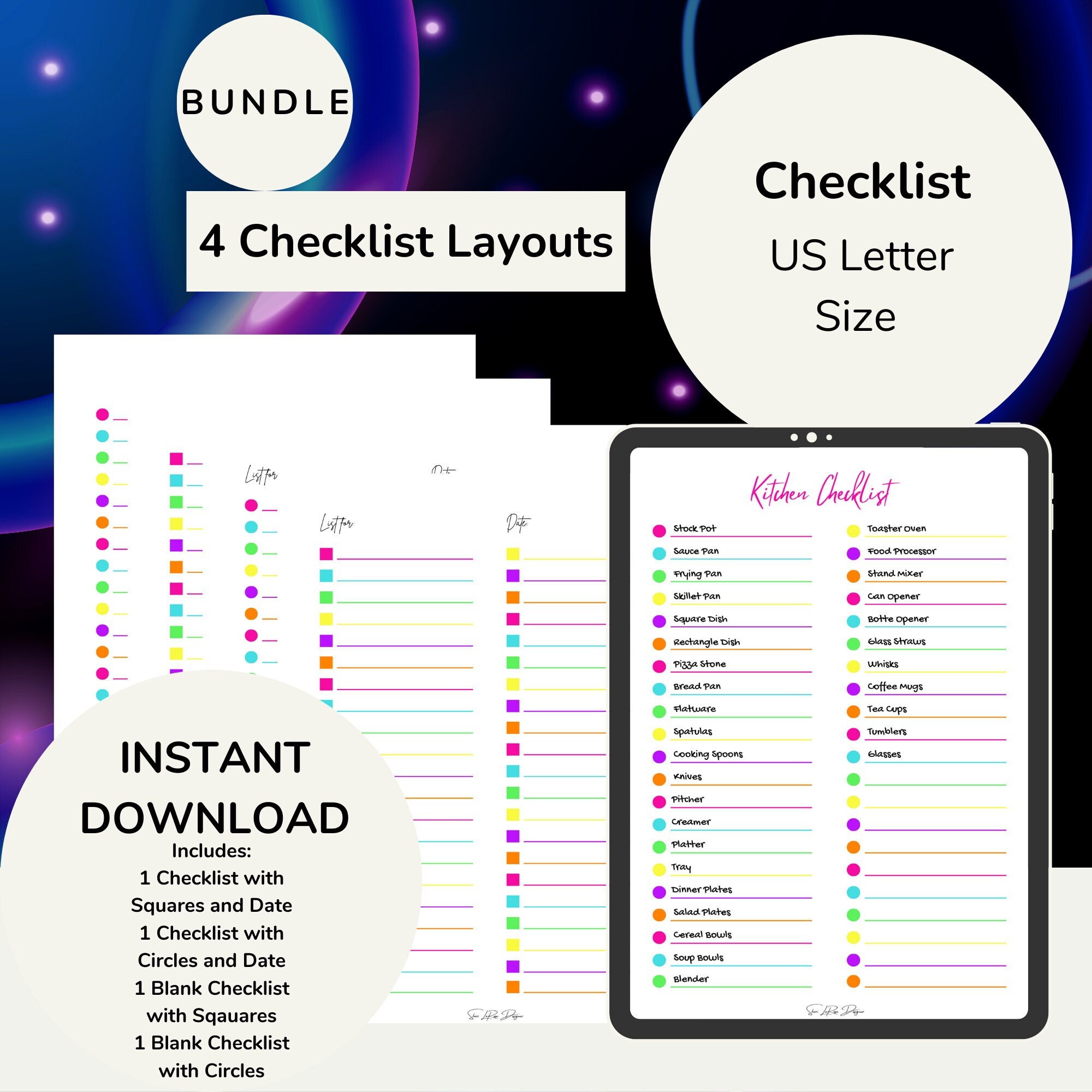 Neon planner adhd checklist child pdf checklist for college students