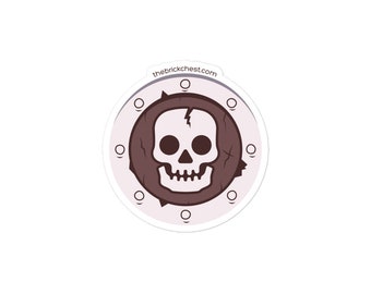Vintage Castle Fantasy Shield Skull Brick Minifigure Sticker