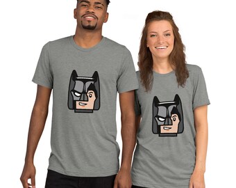 Custom Building Brick Lego Style Bat Man Minifigure Head cotton Short sleeve t-shirt