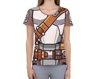 Hunter Minifigure Armor Bounty All-Over Print Women's Athletic T-shirt