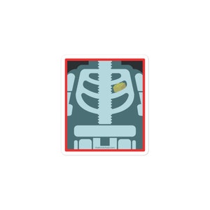 Minifigure Brick Skeleton Chest Xray Bubble-free stickers