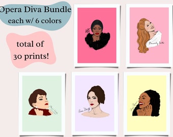Iconic Opera Diva Prints- 30 digital prints total!