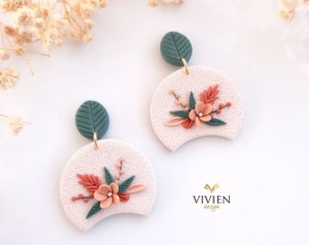 Floral clay earrings|Cottagecore clay earrings |floral jewelry|wildflower earrings|