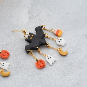 Halloween Bat Polymer Clay EarringsBat EarringsSpooky earrings creepy earrings Halloween Jewelry image 8