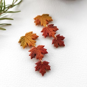 Ahornblatt Ohrringe, Leichte Herbst Ton Ohrringe, Herbst Blatt Schmuck, Herbst Schmuck für Geschenk, Sycamore Ohrringe